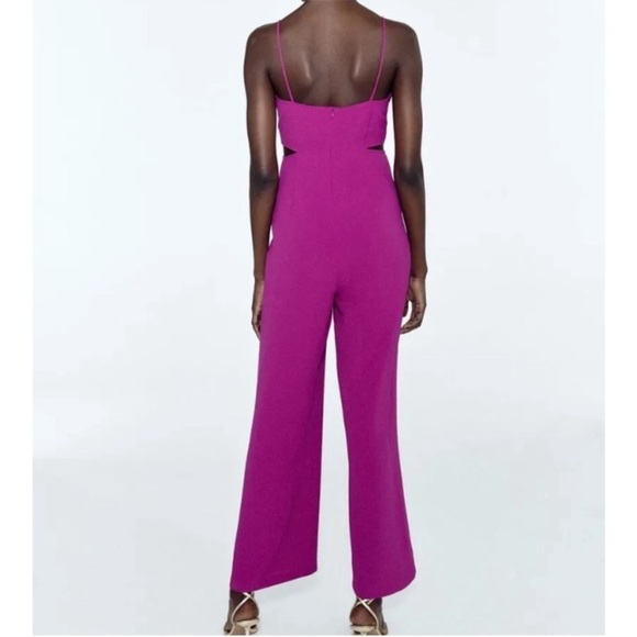 NWT Zara CUT OUT LONG JUMPSUIT Sz S - Picture 4 of 11